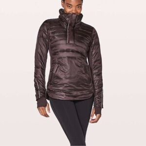 Lululemon Down For A Run Black Cherry Pullover Jacket, size 8